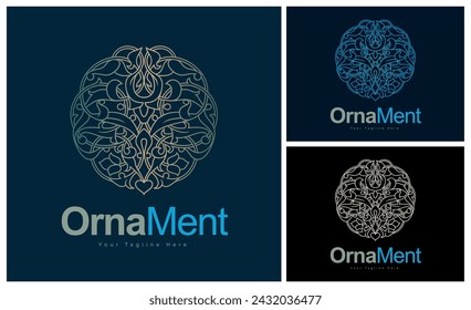ornament pattern colourful set modern luxury art and craft logo template design 