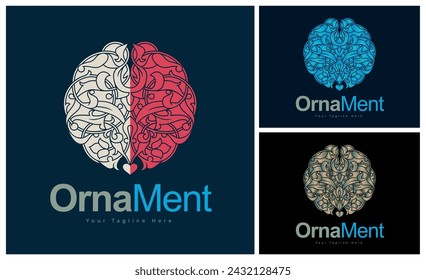 ornament pattern colourful set modern luxury art and craft logo template design 