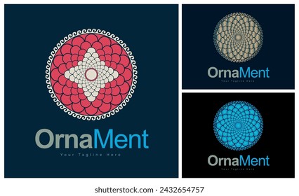 ornament pattern colourful set modern luxury art and craft logo template design 