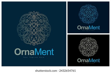 ornament pattern colourful set modern luxury art and craft logo template design 