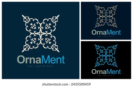 ornament pattern colourful set modern luxury art and craft logo template design