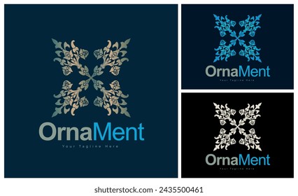 ornament pattern colourful set modern luxury art and craft logo template design