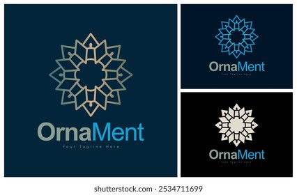 ornament pattern colourful set modern luxury art and craft logo template design