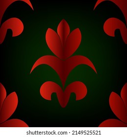 Ornament, pattern consists of elements with a gradient fill, imitating a three-dimensional texture, made in bright, saturated, national colors.