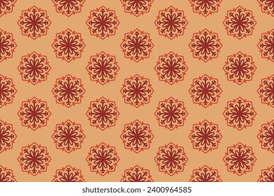 Diseño de patrones de adornos con motivos decorativos.  fondo de estilo plano. vectores repetidos y sin fisuras para papel de pared, papel de embalaje, industria de impresión de embalaje, textiles, tela