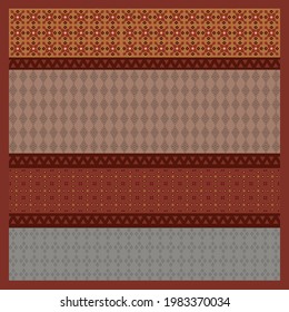 ornament pattern design with maroon color combination