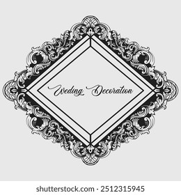 elemento de decoração de quadro de padrão de ornamento