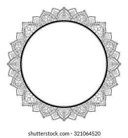 Ornament pattern frame. Vintage decorative elements. Hand drawn background. Vector illustration