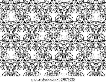 Ornament, pattern, graphic decoration. Coloring pages for adults and older children. Islamic, Arabic, Indian. Black and white. Vintage pattern handmade decorative. Royal vector design element