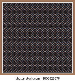ornament pattern on blue background for scarf design