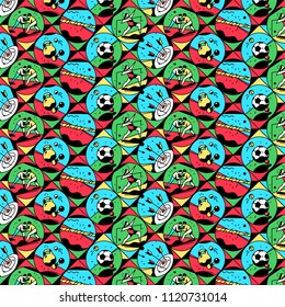 Ornament, a pattern on the theme of sports. Vector illustration. Sports pattern. Vintage, retro style. Image is isolated on white background. Flat illustration for banner, print and website.  