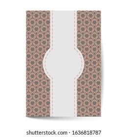 Ornament pattern page cover layouts for wedding, menu, book template design