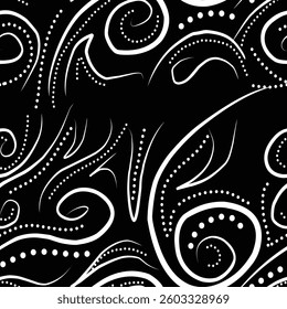 ornament pattern seamless classic simple design illustration in black background