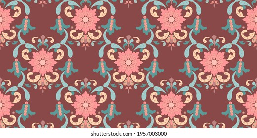 Ornament pattern. Seamless vector background, suitable for textiles, interior decoration and packaging