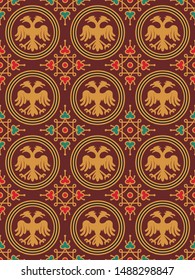 Ornament pattern from Serbian medieval orthodox monastery 