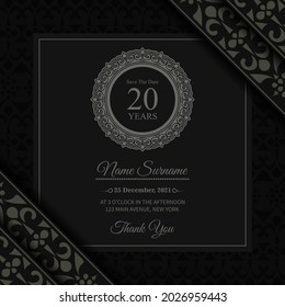 ornament pattern style elegant birthday invitation