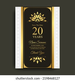 estilo de patrón de adorno elegante invitación de cumpleaños