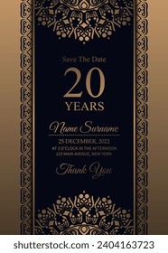 ornament pattern style elegant birthday invitation