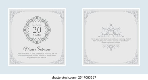 ornament pattern style elegant birthday invitation