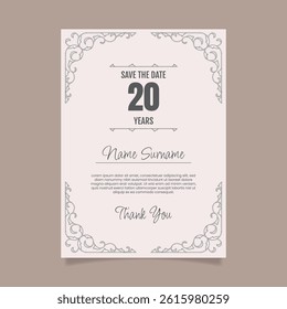 Ornament pattern style elegant birthday invitation