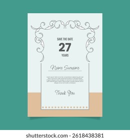Ornament pattern style elegant birthday invitation