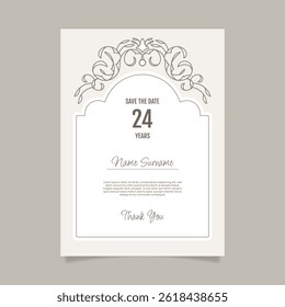 Ornament pattern style elegant birthday invitation