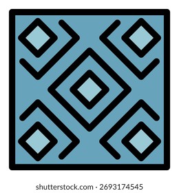 Icono de pavimentación de adornos. Color plano del icono del Vector de la pavimentación del ornamento del contorno aislado