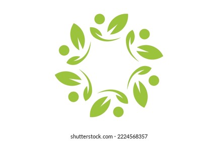 ornament of people leaf logo