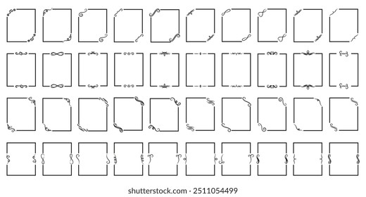 Ornament picture frame collection. Vintage ornament shape frame. Art deco vintage frames