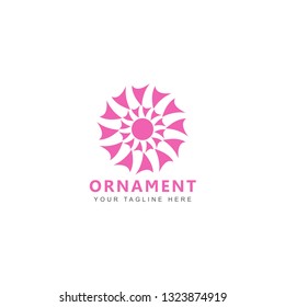 Ornament Pink Logo Design Vector