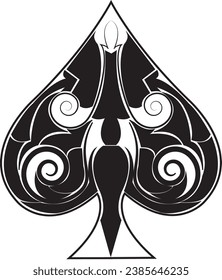 Ornament Playing Card-Ace Of Spades Playing Card Card Game-Playing Cards Tribal Vector Symbols coloring-tattoo