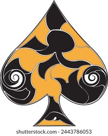 Ornament Playing Card-Ace Of Spades Playing Card Card Game-Playing Cards Tribal Vector Symbols coloring-tattoo
