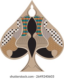 Ornament Playing  Pattern Card-Ace Of Spades Playing Card Card Game-Playing Cards Tribal Vector Symbols coloring-tattoo.playing cards fulcolor,playing cards art ,pattern card