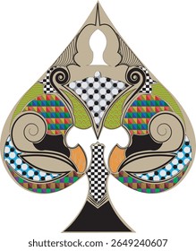 Ornament Playing  Pattern Card-Ace Of Spades Playing Card Card Game-Playing Cards Tribal Vector Symbols coloring-tattoo.playing cards fulcolor,playing cards art ,pattern card