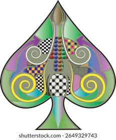 Ornament Playing  Pattern Card-Ace Of Spades Playing Card Card Game-Playing Cards Tribal Vector Symbols coloring-tattoo.playing cards fulcolor,playing cards art ,pattern card