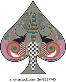 Ornament Playing  Pattern Card-Ace Of Spades Playing Card Card Game-Playing Cards Tribal Vector Symbols coloring-tattoo.playing cards fulcolor,playing cards art ,pattern card
