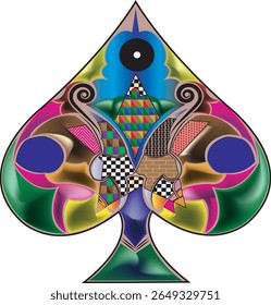 Ornament Playing  Pattern Card-Ace Of Spades Playing Card Card Game-Playing Cards Tribal Vector Symbols coloring-tattoo.playing cards fulcolor,playing cards art ,pattern card