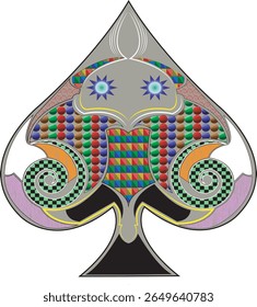 Ornament Playing  Pattern Card-Ace Of Spades Playing Card Card Game-Playing Cards Tribal Vector Symbols coloring-tattoo.playing cards fulcolor,playing cards art ,pattern card