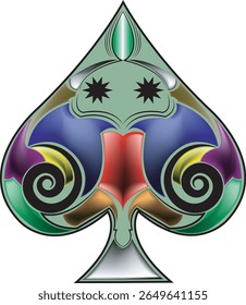 Ornament Playing  Pattern Card-Ace Of Spades Playing Card Card Game-Playing Cards Tribal Vector Symbols coloring-tattoo.playing cards fulcolor,playing cards art ,pattern card