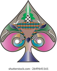 Ornament Playing  Pattern Card-Ace Of Spades Playing Card Card Game-Playing Cards Tribal Vector Symbols coloring-tattoo.playing cards fulcolor,playing cards art ,pattern card