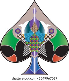 Ornament Playing  Pattern Card-Ace Of Spades Playing Card Card Game-Playing Cards Tribal Vector Symbols coloring-tattoo.playing cards fulcolor,playing cards art ,pattern card