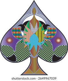 Ornament Playing  Pattern Card-Ace Of Spades Playing Card Card Game-Playing Cards Tribal Vector Symbols coloring-tattoo.playing cards fulcolor,playing cards art ,pattern card