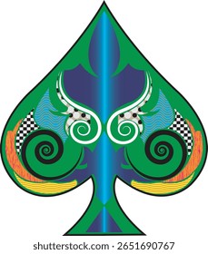 Ornament Playing  Pattern Card-Ace Of Spades Playing Card Card Game-Playing Cards Tribal Vector Symbols coloring-tattoo.playing cards fulcolor,playing cards art ,pattern card