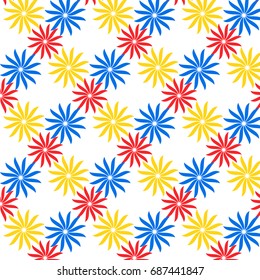 Ornament from primitive flowers, vector illustration