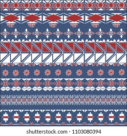 Ornament of red and blue color, vector