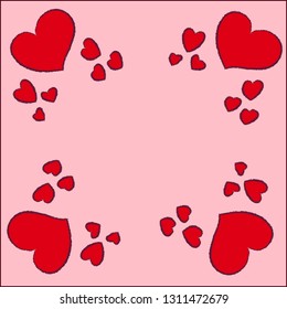 ornament of red hearts