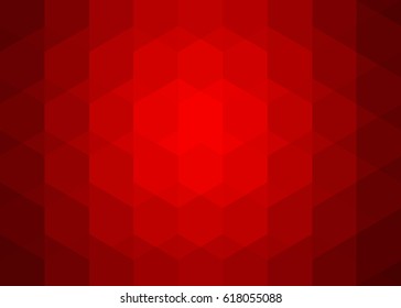ornament of red triangles and hexagons with shadow and reflex / ornament of red triangles and hexagons 