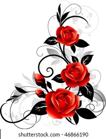 Ornament with roses