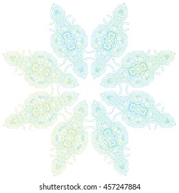 Ornament round decorative elements. Oriental zentangle anti-stress therapy pattern, vector illustration. Outline Mandala for coloring book.