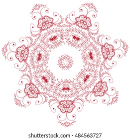 Ornament round decorative elements. Oriental zentangle anti-stress therapy pattern, vector illustration. Outline Mandala for coloring book.